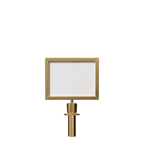 Montour Line Stanchion Post Top Sign Frame 11x14" H Satin Brass, Cancel Symbol 🚫 HDSF-1114-H-SB-CANCEL